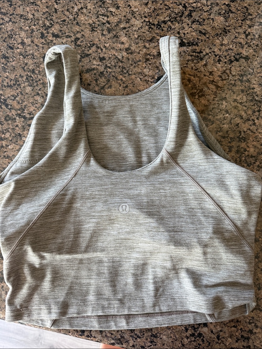 lululemon athletica Light Heather Gray Crop Sports Bra Tank